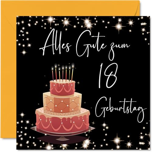Stuff4 18. Geburtstagskarte für Frauen, Elegant Stilvoll | Alles Gute zum Geburtstagskarten für 18 Jährige Frau Tochter Schwester Tante Cousine