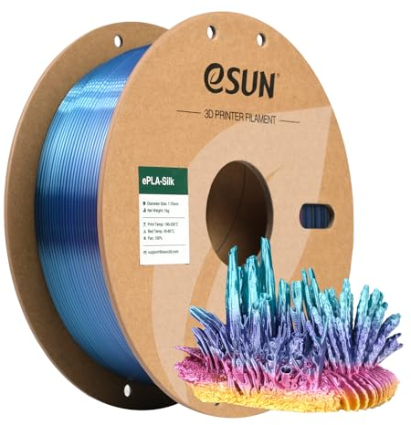 eSUN Silk Rainbow PLA Filament 1.75mm, Silky Multicolored 3D Drucker Filament PLA, Farbverlauf wechselnd 1KG Spule (2.2 LBS) für 3D Drucker, Kosmos Regenbogen