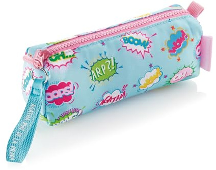 Miquelrius - Portatodo un Compartimento, Estuche Escolar Redondo, Cierre Cremallera de plástico Resistente, Tirador metálico, Portatodo Estuche de 205 x 60 x 75 mm, Diseño Agatha Ruiz de la Prada