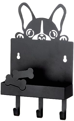 Brillibrum Design Hundegarderobe mit Namen Metall Dogstation Garderobe für Hundeleinen 3 Wandhaken (Gravur bis 15 Zeichen)