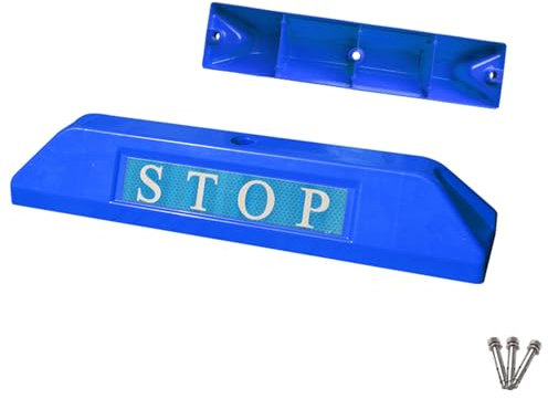 Einparkhilfe aus Aluminiumguss, 2-Teilige Einparkhilfe Garage, Radstopper mit Reflektierenden Schildern, für Einfahrt, Garage(Blue)