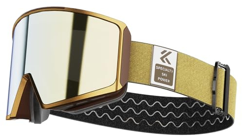KAPVOE Maschera da Sci con Lenti Magnetiche, Antifog, Protezione UV400, per Uomo, Donna e Giovani, Compatibile con Caschi, Ideale per Sci, Snowboard e Pattinaggio u ghiaccio 07