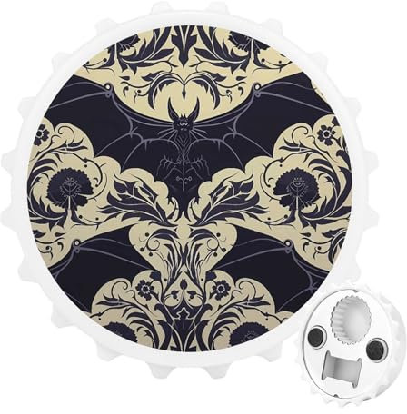 Magnetic Bottle Opener with Fridge Stickers Bat Pattern Printed Magnetic Bottle Opener for Refrigerator Gift for Home Kitchens Bars Parties