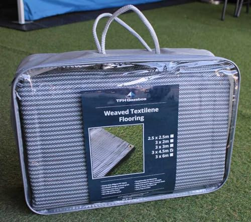 TFH Gazebos Premium Heavy Duty Textilene Flooring - Breathable, Waterproof & Eco-Friendly, Protective Indoor & Outdoor - Gazebo, Marquees, Awning, Camping Tents, Festival & Shows (2.5m x 3m)
