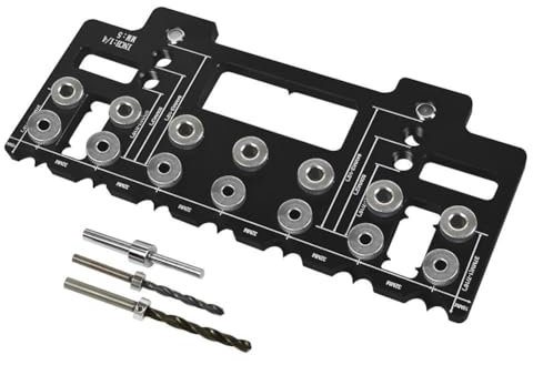 rujjftsy Regalstift-Vorrichtung für 1/4 Zoll, 5 mm, 6 mm Regalstifte, Aluminiumlegierung, Regalstiftlöcher, Bohrschrank, Hardware, Bohrung, 32 mm Führung,