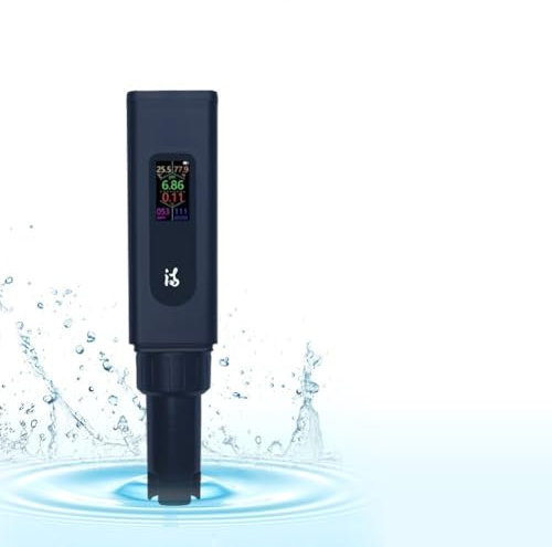 Wassertest 5-in-1-PH-Wasserqualitätstester, digitaler Salzgehaltsmesser, EC-TDS-TEMP-Monitor, wiederaufladbarer Test for den Trinkwasser-Farmpool mit hoher Empfindlichkeit