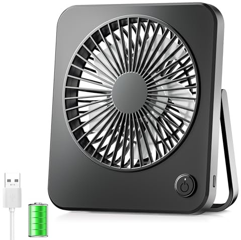 OUILA Mini ventilador usb portatil 3 en 1, con 2600mAh bateria recargable, silencioso potente 3 velocidades, pequeño para camping, escritorio, biblioteca, hogar, escuela y oficina
