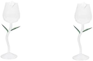 Cabilock 2 Piezas copa de vino rosa party bar vasos cocktail rejas cocktail glasses doble vasos transparentes martini copa de cóctel en forma de rosa exquisita taza para beber Vidrio