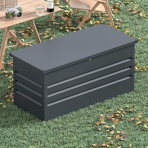 Produce Shop Baule da Esterno Giardino Contenitore in Acciaio 132x61x62cm Chamonix