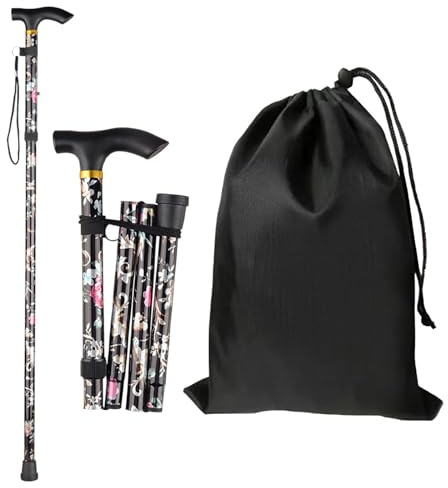1 Poteau De Randonnée Pliant Et 1 Sac En Tissu Oxford, Fournitures En Plein Air, Béquilles Portables, Béquilles De Seniors.