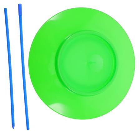 Milisten Juggling Plates with Sticks Balance Skills Showing Toy Plastic Juggling Sticks Plates Kid Toy Performance Props