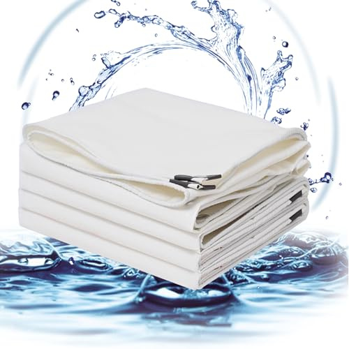 Telone impermeabile in PVC resistente, 1,5 x 2 m, 1,5 x 3 m, 2 x 2 m, colore bianco, con bordi rinforzati, per serre, tende, mobili, protezione esterna
