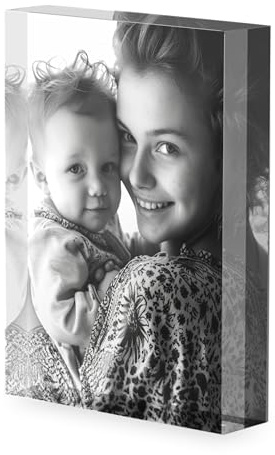 A1 Graphics Ltd Personalised Photo Print Acrylic Block Plaque Your Image Printed Free Standing Picture Ornament A7 (75mm x 104mm) Gift for Birthdays, Anniversaries, Memorials & Special Occasions