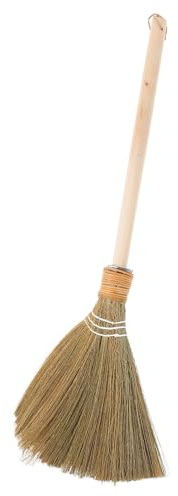 Short Handle Whisk Broom Straw Hand Broom for Sweeping | Mini Brush for Decks and Mall Use, Child Friendly Design, Gentle on Floors
