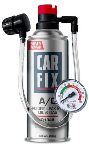 CARFIX, Kältemittel Ersatzgas r134a Auto Klimaanlage Nachfüllset - Klimaanlage Wohnmobil - entspricht 660g, 1 Dose, 5in1, 235g,