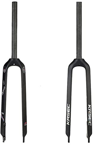Gerenecic Forcella Rigida MTB in Fibra di Carbonio 26/27,5/29 Pollici Mountain Bike 1-1/8 Dritto Freno a Disco Anteriore QR 9 mm (Colore: Nero 29'')