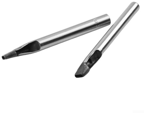 Zilimontt 45# Stahl Oval Lochstanzer Set für Leder, Dichtungen, Kunststoff und Gummi mit 3 mm Breite und 6-10 mm Länge im 5-teiligen Werkzeugset