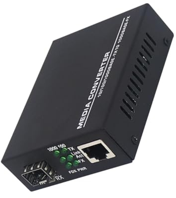BAZEITFLOW Fiber Optic Media Converter 1000base-sx/lx Iron Black | 802.3z/ab and 1000base-t Support, Flow Control, Low Power Consumption, 1536-byte Capacity