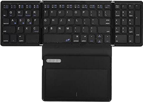 Xiuganpo Teclado, 81 Teclas Toque Touchpad Keyboard, Teclado Inalámbrico Plegable con Panel Táctil, Conexión Estable para Tableta Portátil Portátil de Teléfono Móvil