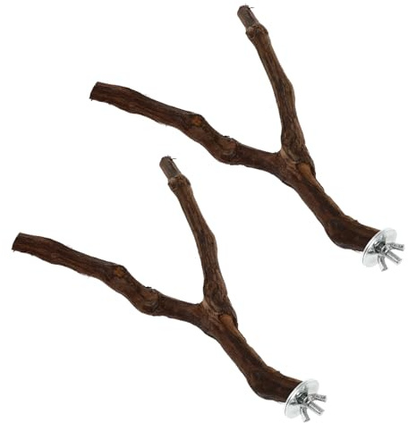 SHINEOFI 2pièces Jouet Bois pour Cage Oiseaux Jouet Entraînement pour Oiseaux de Compagnie à Mâcher pour Perroquets Branches