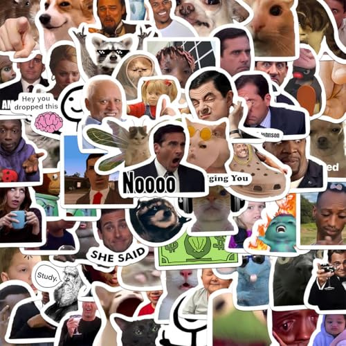 OIXEYA 100Pcs Sticker Meme, adesivi divertenti classici per adulti, decalcomanie di moda Graffiti colorati adesivi in vinile impermeabile per laptop Skateboard