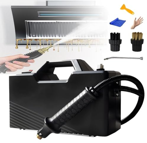Nettoyeur Vapeur À Main, Nettoyeur Vapeur Haute Pression 3800 W, Pression de Vapeur 9,5 Bars, Machine de Nettoyage Vapeur Auto-amorçante avec 2 Têtes de Brosse Et 1 Coude D'extension