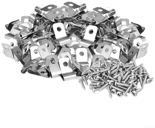 Set of 100 or 200 Aluminum Clip Fence Clips with Screws for Agricultural Fencing, Effective for Securing Wire Mesh on Livestock and Garden Fences (200clip + 200screws)