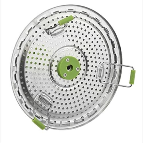 FACAIIO Vaporero plegable ajustable de acero inoxidable, vaporizador extensible para varios tamaños de olla, diseño que ahorra espacio, fácil de limpiar, color plateado