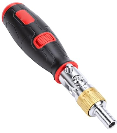 Fafeicy 10 in 1 Ratchet Screwdriver Set Multi Angle Magnetic Ratcheting Screwdriver with 10 Bits for Household Furniture Electronic Repair