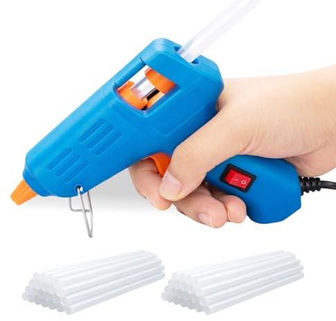 SUNNYNEST 20W Mini Hot Glue Gun Fast Heating Kit with 75PCS Glue Sticks | Hot Melt Adhesive Tool rapid heating constant temperature ergonomic trigger precise bonding for home repairs crafts DIY