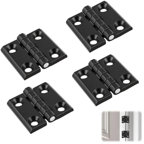 4 Pièces Charnières de Porte, Charniere Porte Lourde, Aluminium Exterieur Charnière, Charnières Extérieures et Intérieures pour Portes Pleines, Porte d’Entrée, Porte de Jardin, Portes de Meubles