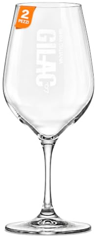 Gilac bicchieri birra in vetro, set 2 beer glass serigrafati, bicchieri da birra artigianale per degustazione, aperitivi, cene o bicchiere birra regalo.