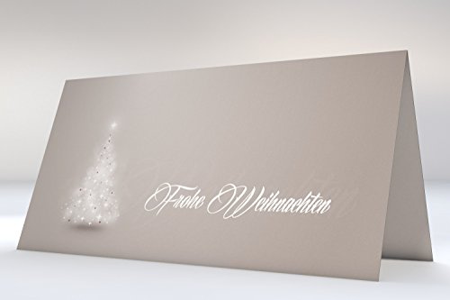 Weihnachtskarten Verträumter Lichterbaum GRAU | Klappkarten mit bedruckbarem Einleger | passende Kuverts | für Ink Laser Copy Hand (10 Karten)
