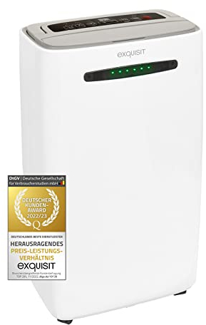 Exquisit Mobiler Luftentfeuchter, 5,5 Liter Wassertank, 400 Watt, 180m³/h, Timer, Für 30-35m², Betriebs-LED, Kindersicherung, Neustart-Funktion, LE 2055 wes