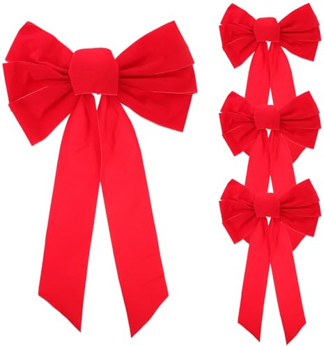 BESPORTBLE 4 Stück Weihnachtsbaum Bowknot Lint Bowknot Ornament für Weihnachten Festival Party (Größe: 25cmx40cm)
