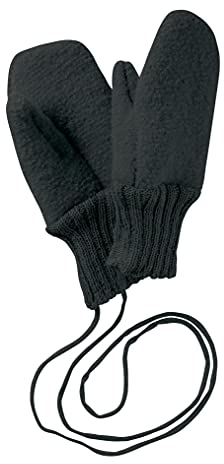 Disana WALK-HANDSCHUHE Baby & Kinder - 100% Bio-Merino, Wollwalk – wetterfest & super warm - unisex in 3 Größen - nachhaltig & fair – mit Strickkordel verbunden - made in Germany | Anthrazit Gr. 1