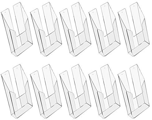 HMF 46841 Wand Prospekthalter aus Acryl | 10 Stück | DIN A6 Hochformat | Transparent