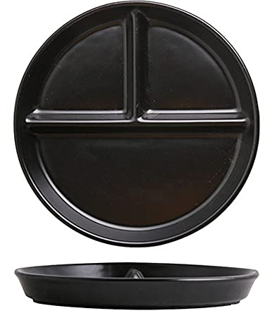 OnePine Porcellana Piatti da Portata Piatti da Pranzo Divisi Piatto Diviso in Tre per Dieta Piatto Dimagrante Ceramica Piatto da Insalata