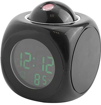 Tyenaza Sveglia con proiezione - Sveglia con proiettore per Orologio Digitale da soffitto per Camera da Letto, Sveglia con proiezione radiocomandata, 9 * 9 * 10,5 cm