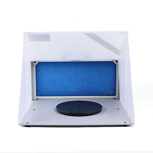 kangten Mobile Absauganlage Lackierkabine Anlage Box Airbrush Spritzkabine mit Filterschwämme und Drehtisch Leichtem Tragegriff rutschfeste Gummifüße 3m³/min für Modellbau