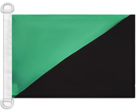 Pavillon nautique Anarcho-primitivisme 45x30cm - Drapeau de bateau anarchisme vert en Anarchie 30 x 45 cm - AZ FLAG