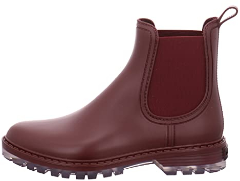 TONI PONS Stivali da pioggia da donna, suola antiscivolo impermeabile, ideale per la pioggia, stile stivaletti Chelsea, Granata, 36 EU