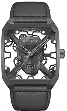 Police Watches omaio Herren Uhr analog Quarzwerk mit Leder Armband PEWJA2227202
