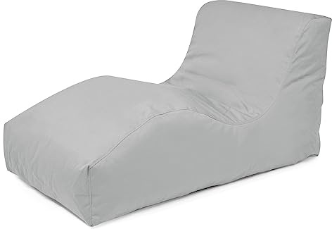 Outbag Wave Plus cool-Grey (Grau), 125x70x65 cm (LxBxH), Der Outdoor-Sitzsack für Garten und Terrasse, regenfest, frostsicher, formstabil, Outdoor & Indoor Made in Germany