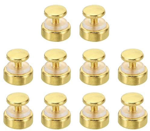 PATIKIL M4x12 Viti Fissaggio con Distanziatori 10pz Distanziali Muro Montaggio Hardware Chiodi a Specchio Vite Dispositivi Fissaggio per Acrilico Vetro Segni Specchi Tono Oro 12mm