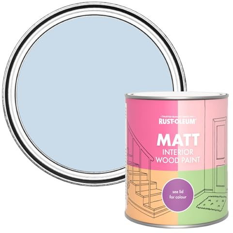 Rust-Oleum Blue Interior Wood Paint in Matt Finish - Blue Sky 750ml