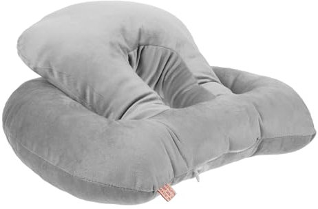 MAGICLULU Nickerchenkissen für Bauchlage aus Hautfreundlichem Pp Baumwoll Material Ergonomisches Schlafkissen für Büro Schule und Reisen Leichtes Tragbares Kuschelkissen in Grau