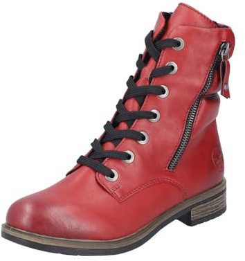 Rieker Botas de mujer con cordones 72212, color rojo, talla 41 EU, rojo, 41 EU
