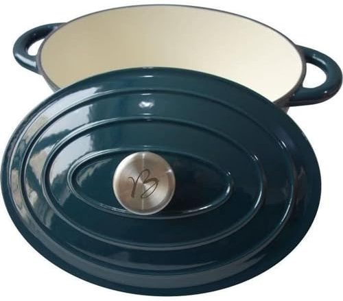 Cocotte BAUMALU 30 cm - Forme ovale - Bleu vert