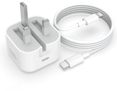 iPhone Fast Charger, MFi Certified 20W Phone Charger Plug with 6FT USB C to Lightning Charging Cable, USBC Charger UK Adapter Compatible with iPhone 14/14 Pro/14 Pro Max/14 Plus/13/12/11/SE/XS/iPad